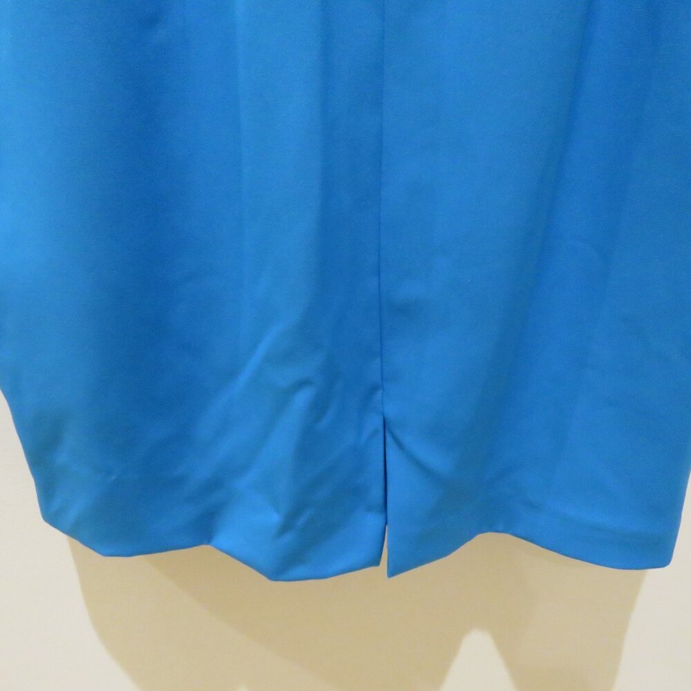 BLACK HALO Naya Sleeveless Mock Neck Ruched Sheath Dress in Breezy Blue US 10 - Picture 12 of 14